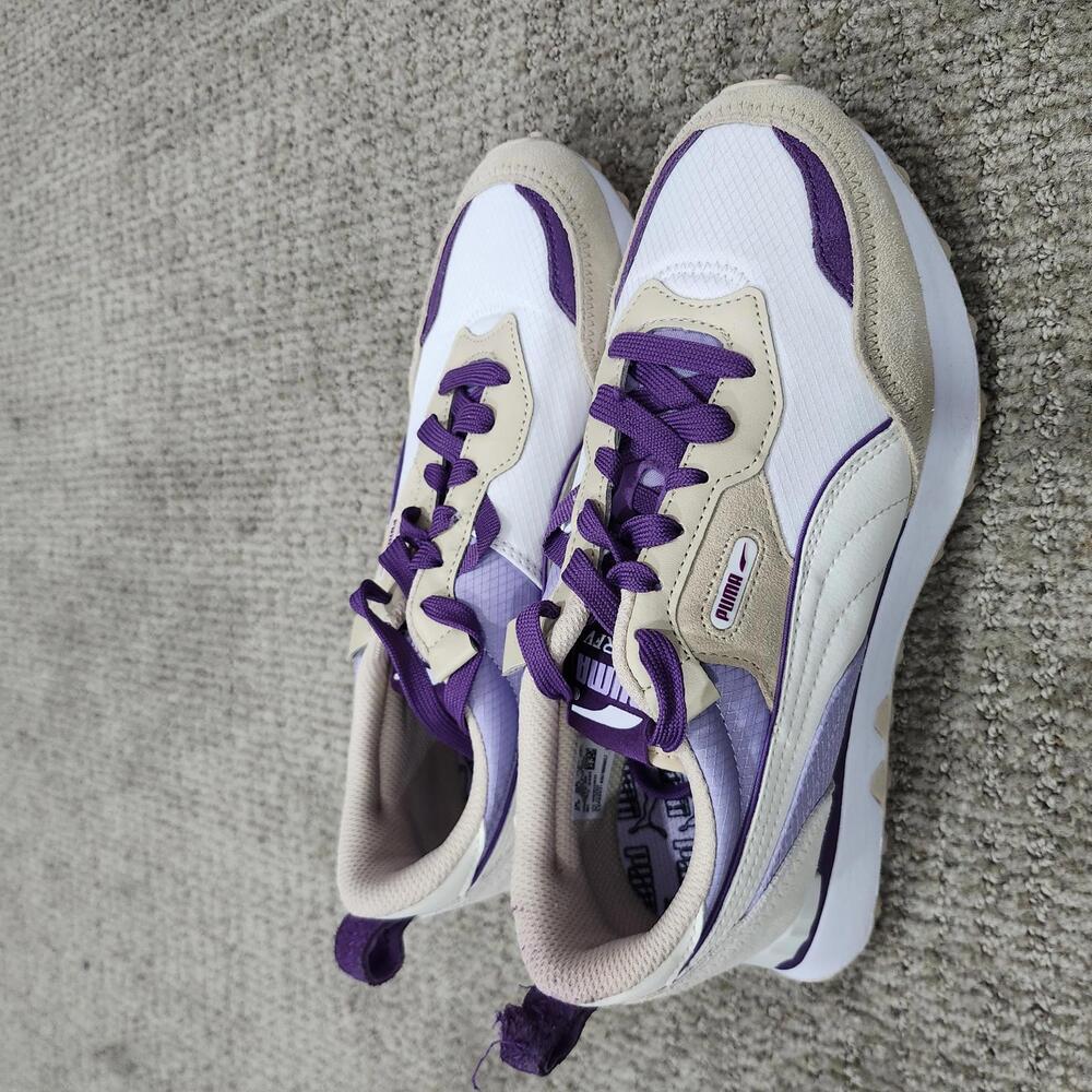 Puma Sneakers Rider FV White Purple Lace Up Women’s Size 8